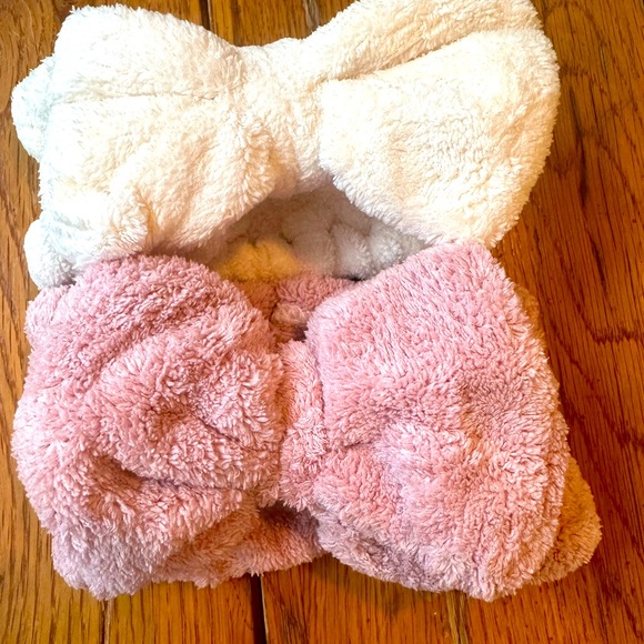 Accessories - head bands, two pack, pink and white, brand new never used